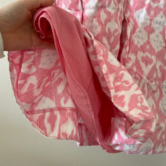 GAP 100% Linen Pink Patterned Dress with Pockets - Picture 6 of 13